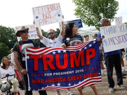WASHINGTON, DC - JUNE 3: Demonstrators gather outside the White House to show support for