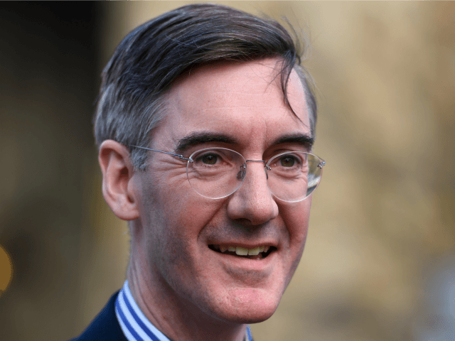 Jacob Rees-Mogg is interviewed in Westminister after British Chancellor of the Exchequer,