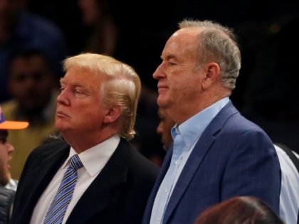 Donald Trump and Bill O'Reilly attend the game between the New York Knicks and the Cleveland Cavaliers at Madison Square Garden on November 30, 2014 in New York City.NOTE TO USER: User expressly acknowledges and agrees that, by downloading and/or using this photograph, user is consenting to the terms and …