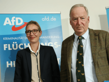 BERLIN, GERMANY - SEPTEMBER 18: Alice Weidel and Alexander Gauland, co-lead candidates of
