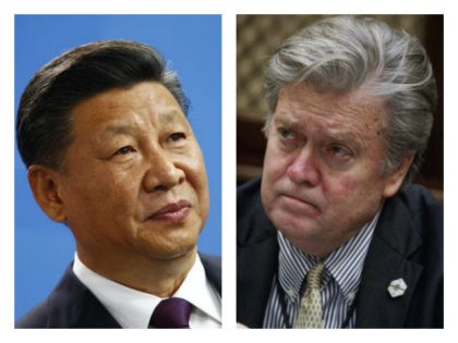 Xi Jinping and Steve Bannon collage