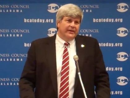 Senate Education Budget Chairman Trip Pittman, R-Montrose, speaking at the Business Counci