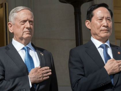 US Secretary of Defense James Mattis (L) and South Korea's Defense Minister Song Young-Moo are meeting in Washington after North Korea's latest ballistic missile test launch