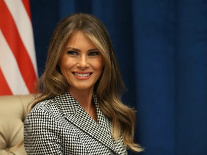 TORONTO, ON - SEPTEMBER 23: U.S. first lady Melania Trump smiles as she meets with Prince