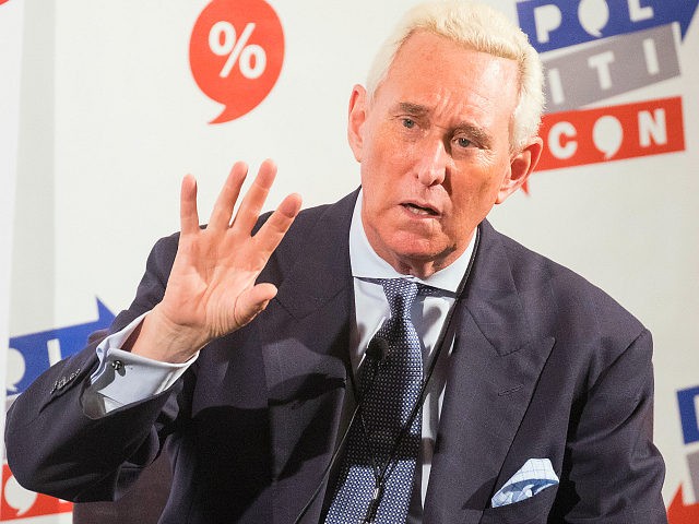 Roger Stone attends Politicon at The Pasadena Convention Center on Sunday, Aug. 30, 2017, in Pasadena, Calif. (Photo by Colin Young-Wolff/Invision/AP)