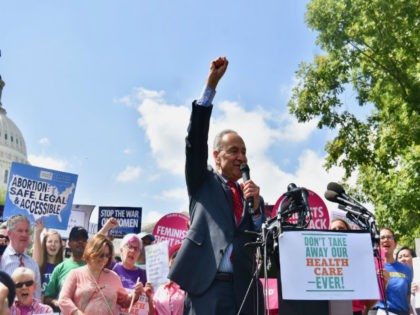 Senate Majority Leader Chuck Schumer (D-NY) spoke at a rally opposing the GOP Graham-Cassidy health care plan at the Capitol on Tuesday. (Breitbart News/Penny Starr)