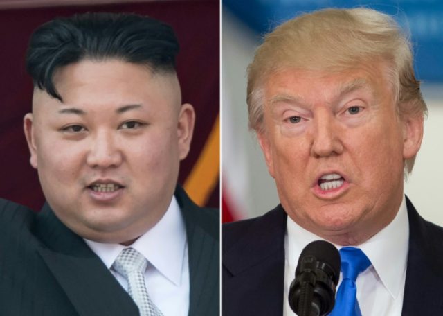 Donald Trump (right) has threatened North Korea with "fire and fury" if it continues to th