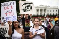 Immigrants and supporters demonstrate during a rally in support of the Deferred Action for Childhood Arrivals (DACA) in front of the White House after the Trump administration indicated it would phase out the amnesty program Immigrants and supporters demonstrate during a rally in support of the Deferred Action for Childhood Arrivals (DACA) in front of the White House after the Trump administration indicated it would phase out the amnesty program