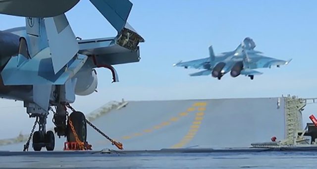 An image from video footage made available on the Russian defence ministry website on Nove