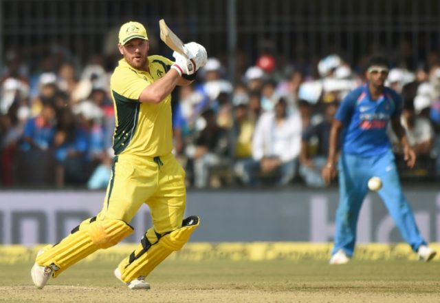 Australia batsman Aaron Finch plays a shot during the third one-day international against