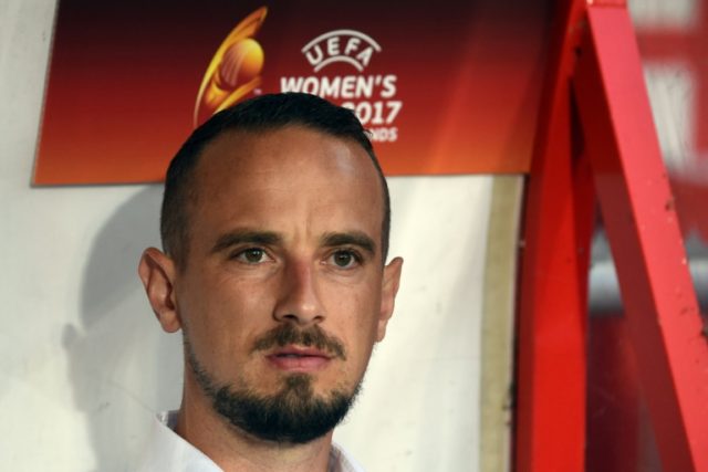 England's head coach Mark Sampson, pictured in August 2017, was dismissed after multiple i