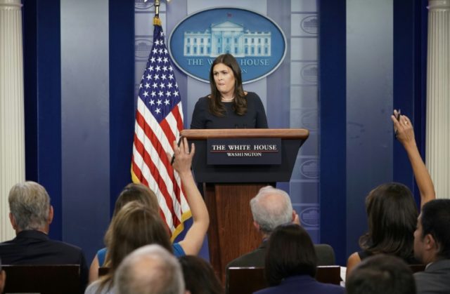 Press Secretary Sarah Huckabee Sanders denied the White House had responded slowly in the