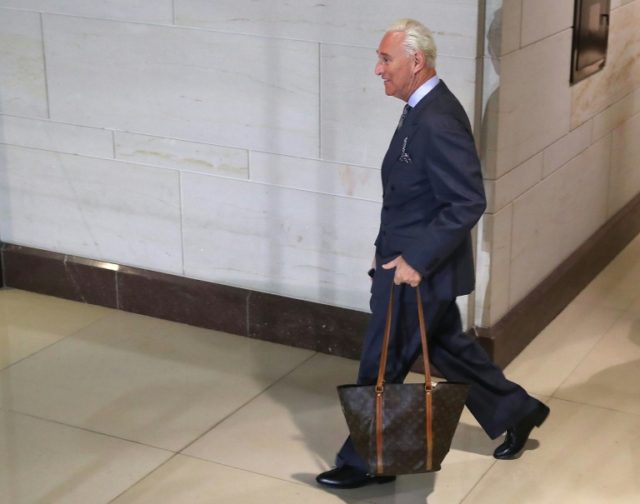 Veteran political operative and former advisor to President Trump Roger Stone arrives to a