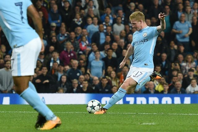 Manchester City's Belgian midfielder Kevin De Bruyne during the Group F football match aga