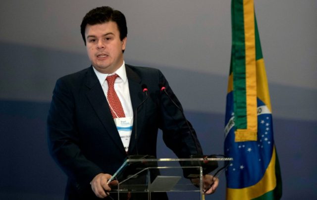 Brazil's Minister of Energy Fernando Coelho Filho speaks during the National Petroleum Age