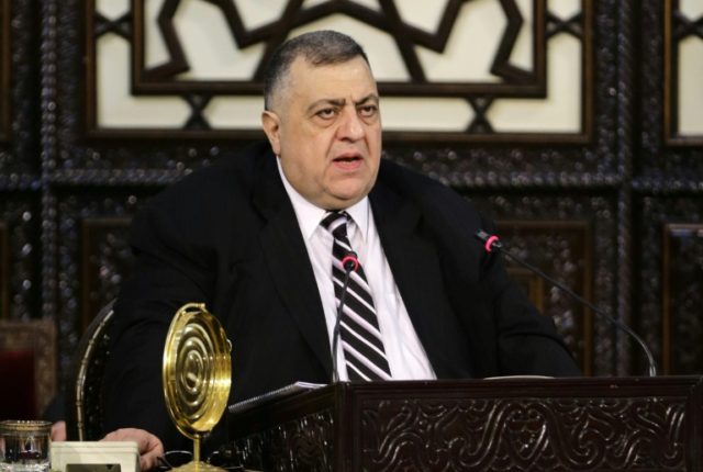 Newly elected Syrian parliament speaker Hammudeh Sabbagh, the first Christian to hold the
