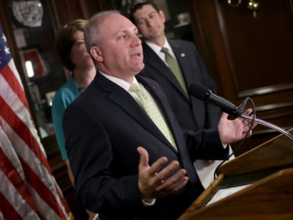 US House Republican Steve Scalise of Louisiana, seenaddressing reporters in June, made an emotional return to Congress three and a half months after being shot at a congressional baseball game practice.