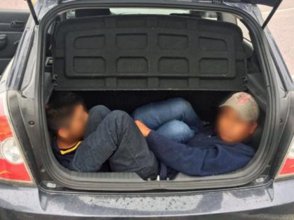 Illegal aliens being smuggled in trunk of car.