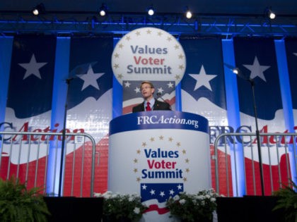 FRCAction and Family Research Council President Tony Perkins, speaks during the Values Voter Summit, held by the Family Research Council Action, Friday, Oct. 11, 2013, in Washington. ( AP Photo/Jose Luis Magana)