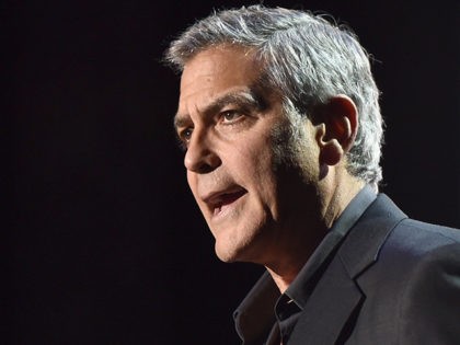 LOS ANGELES, CA - OCTOBER 01: Host George Clooney speaks onstage during the MPTF 95th anniversary celebration with 'Hollywood's Night Under The Stars' at MPTF Wasserman Campus on October 1, 2016 in Los Angeles, California. (Photo by Alberto E. Rodriguez/Getty Images for MPTF)