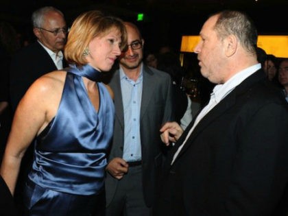 Sharon Waxman and Harvey Weinstein attend TheWrap's 3rd Annual Pre-Oscar Party at Culina Restaurant at the Four Seasons Los Angeles on February 22, 2012 in Beverly Hills, California. (Photo by Angela Weiss/Getty Images for TheWrap)