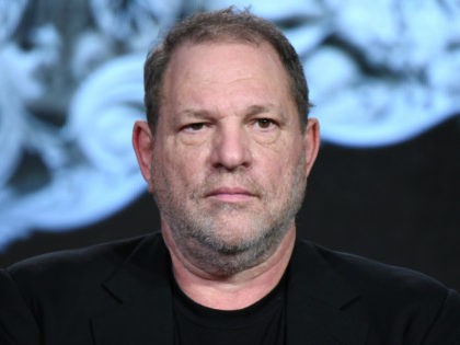 Executive producer Harvey Weinstein participates in the "War and Peace" panel at the A&E 2016 Winter TCA on Wednesday, Jan. 6, 2016, in Pasadena, Calif. (Photo by Richard Shotwell/Invision/AP)
