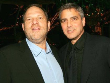 (U.S. TABLOIDS AND HOLLYWOOD REPORTER OUT) (EDITORS NOTE: BEST QUALITY AVAILABLE LOW RES) (L-R) Harvey Weinstein and actor George Clooney attend the 2005 National Board of Review of Motion Pictures Awards reception at Tavern on the Green January 10, 2006 in New York City. (Photo by Evan Agostini/Getty Images)
