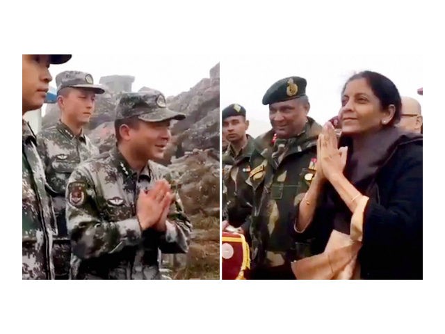 Indian-Defense-Minister-Nirmala-Sitharaman-Chinese-soldiers-namaste-screenshots Indian Defense Minister Nirmala Sitharaman waved at Chinese soldiers and taught them how t