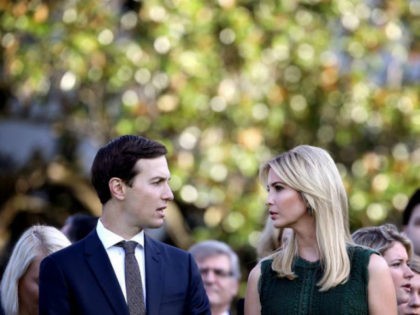 U.S. Ivanka Trump and Jared Kushner attend a ceremony on the South Lawn of the White House marking the September 11 attacks September 11, 2017 in Washington, DC. Today marks the 16th anniversary of the attacks that killed almost 3,000 people and wounded another 6,000. (Photo by Win McNamee/Getty Images)