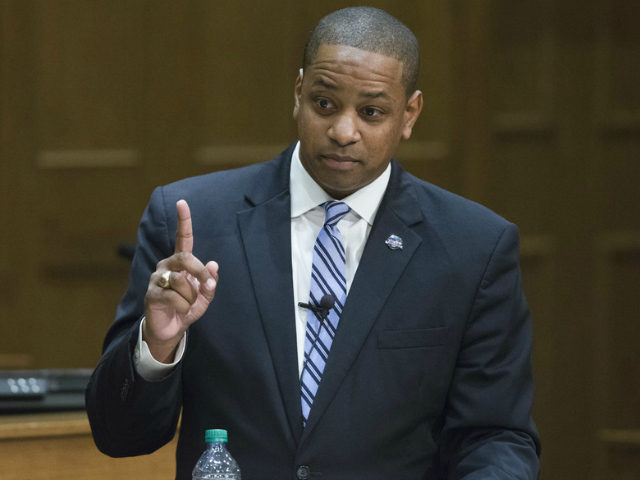 In this Thursday Oct. 5, 2017 photo Democrat Justin Fairfax gestures during a debate with