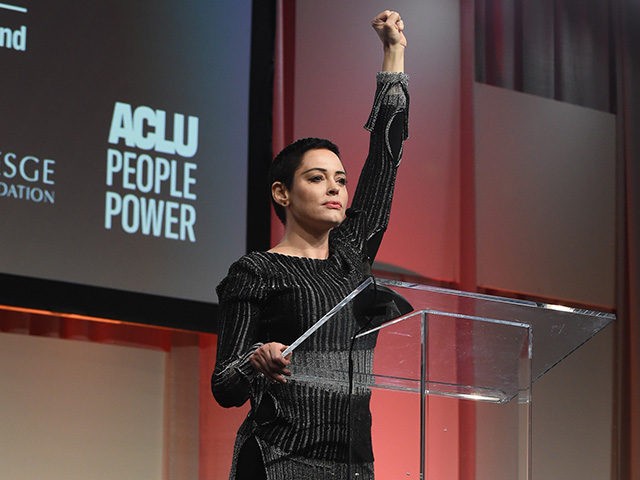 DETROIT, MI - OCTOBER 27: Actress Rose McGowan speaks on stage at The Women's Convention a