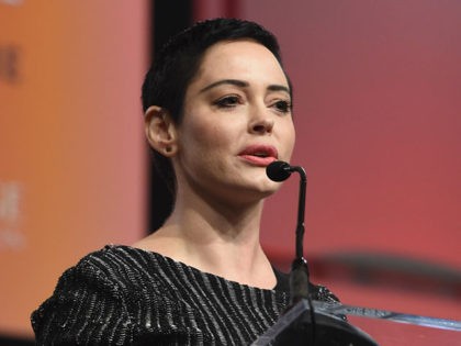 DETROIT, MI - OCTOBER 27: Actress Rose McGowan speaks on stage at The Women's Convention a