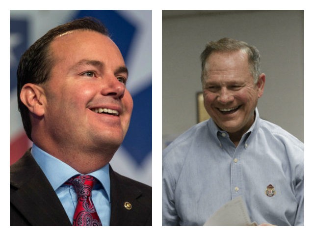 Sen. Mike Lee and Judge Roy Moore collage. Sen. Mike Lee emphasized on Monday the importan