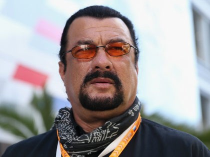 Actor Steven Seagal attends qualifying ahead of the Russian Formula One Grand Prix at Sochi Autodrom on October 11, 2014 in Sochi, Russia. (Photo by Clive Mason/Getty Images)