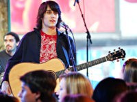 Musician Teddy Geiger performs onstage during MTV's Total Request Live at the MTV Times Square Studios on March 23, 2006 in New York City. (Photo by Scott Gries/Getty Images)