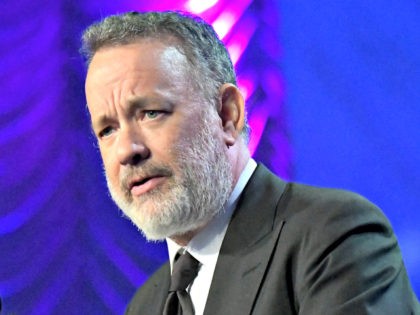 Actor Tom Hanks speaks onstage at the 28th Annual Palm Springs International Film Festival
