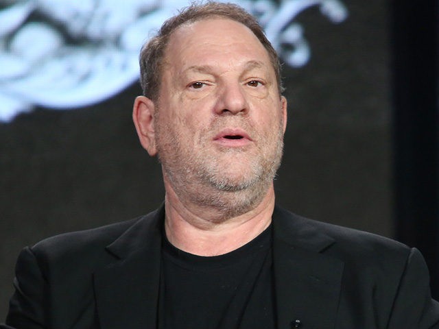 PASADENA, CA - JANUARY 06: Executive producer Harvey Weinstein speaks onstage during War and Peace panel as part of the A+E Network portion of This is Cable 2016 Television Critics Association Press Tour at Langham Hotel on January 6, 2016 in Pasadena, California. (Photo by Frederick M. Brown/Getty Images)