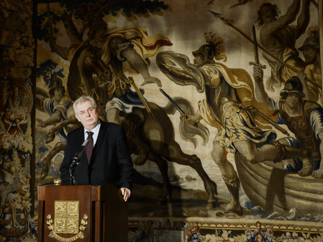 Czech President Milos Zeman addresses a press conference in Prague …