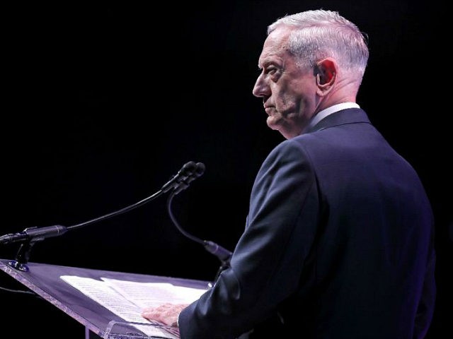 WASHINGTON, DC - OCTOBER 09: U.S. Defense Secretary James Mattis delivers the keynote addr