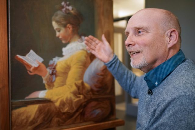 National Gallery of Art senior conservator of paintings Michael Swicklik, in front of "You