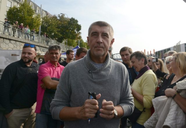 This file photo taken on September 28, 2017 shows Czech billionaire and leader of the ANO