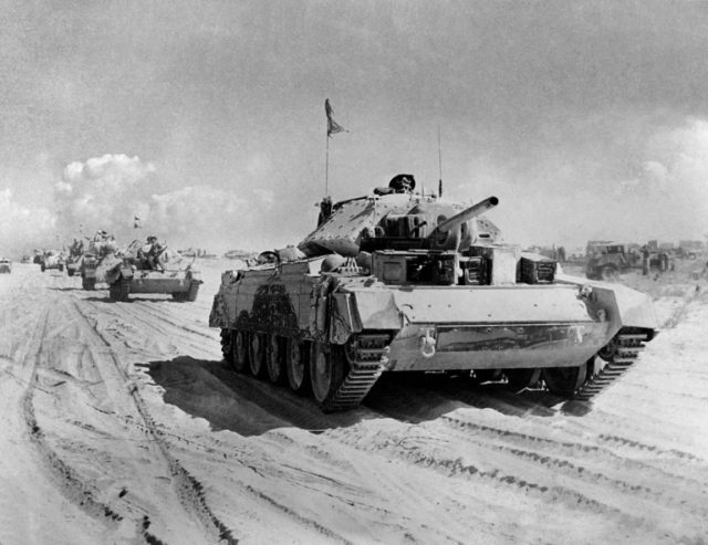 Tanks belonging to the Allies during the battle at El Alamein in 1942