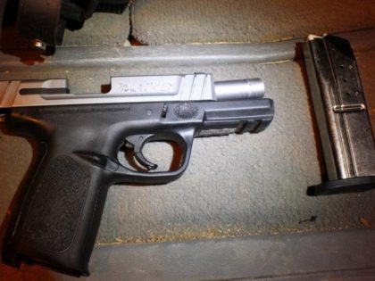 Handgun seized from alleged human smuggler in southwestern Arizona. (CBP Photo)