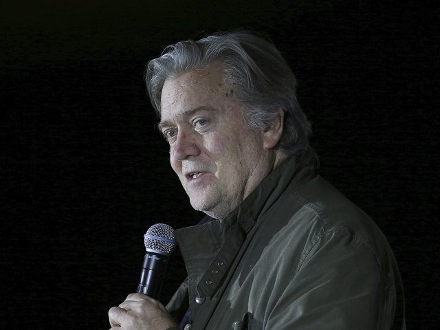 Steve Bannon, the former chief strategist to President Donald Trump, speaks during an even