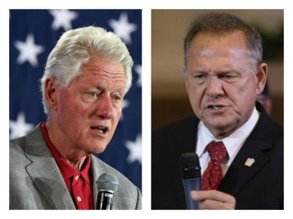 Bill Clinton and Roy Moore collage