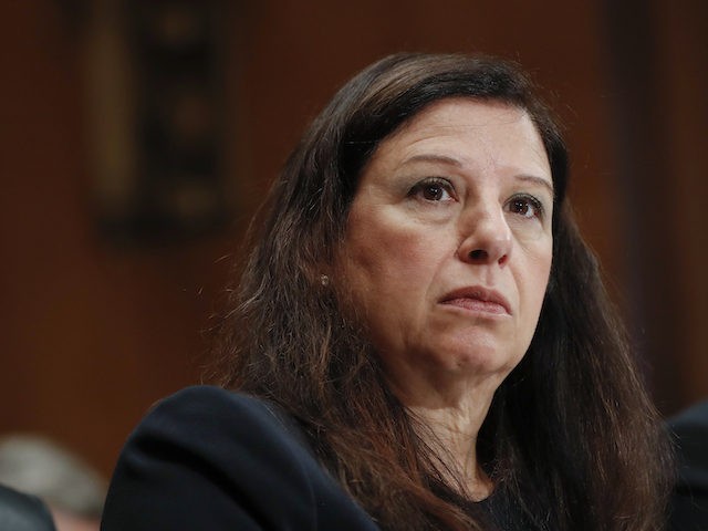 Acting Director of Homeland Security Elaine Duke testifying before the Senate Committee on Homeland Security and Governmental Affairs on Capitol Hill in Washington, Wednesday, Sept. 27, 2017. (AP Photo/Pablo Martinez Monsivais)
