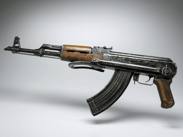 A picture taken on April 26, 2015 in Paris shows a kalashnikov AK-47 gun. AFP PHOTO / LION
