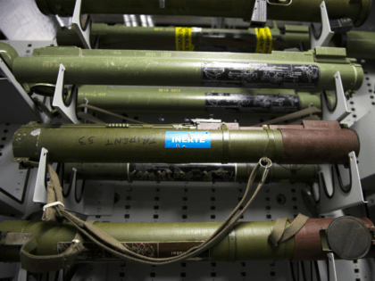 Bazookas are stored among some 8,000 weapons at the Criminal Research Institute of the National Gendarmerie (IRCGN), on May 19, 2015 in Pontoise, outside Paris. A scanner for autopsies, a collection of 8,000 weapons, 'data-gendarmes' to predict the evolution of delinquency: the gendarmerie includes hundreds of 'experts' in a brand …