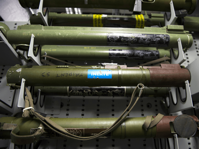 Bazookas are stored among some 8,000 weapons at the Criminal Research Institute of the Nat