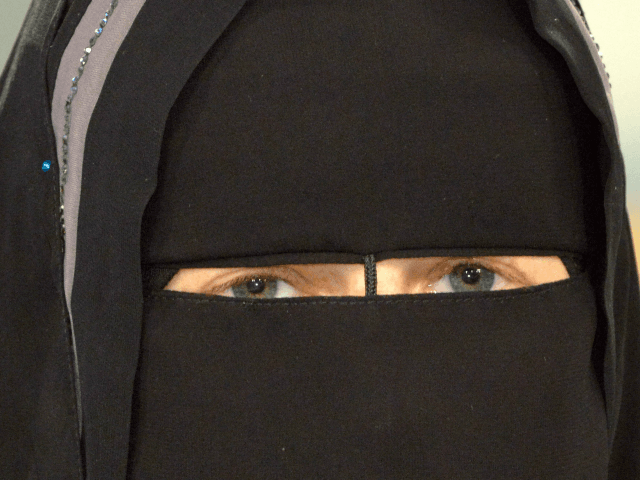 Nora Illi, the women's representative of an unofficial group called the Islamic Central Committee of Switzerland, wears a niqab as she attends a Sunday night talkshow on November 6, 2016 in Berlin. German public broadcaster ARD came under fire on November 7, 2016 for allowing Illi to wear a full-face …